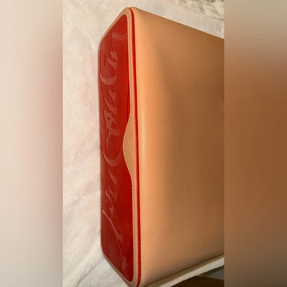 Christian Louboutin Tan and Red Studded Tote w/o wristlet - Picture 10 of 16